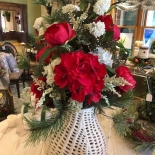 red flowers in vase